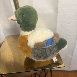 Vintage Plushland Duck Toy with Multicolor Fur